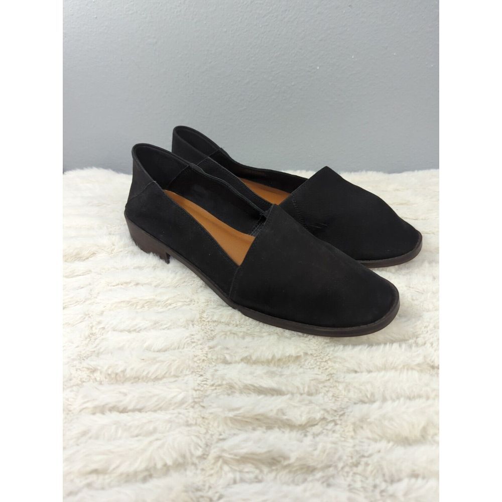Lucky Brand Womens Harping Heeled Black Loafers Size 8.5